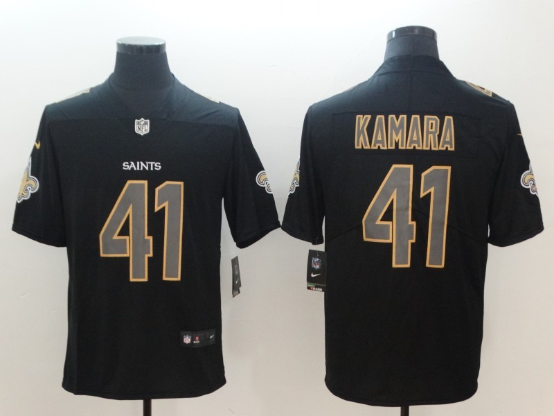 Men's New Orleans Saints Alvin Kamara #41 Black Alternate Jersey